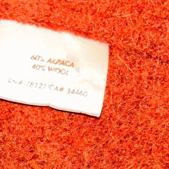 Eileen Fisher women XL rust orange open cardigan sweater alpaca wool blend - Picture 3 of 8